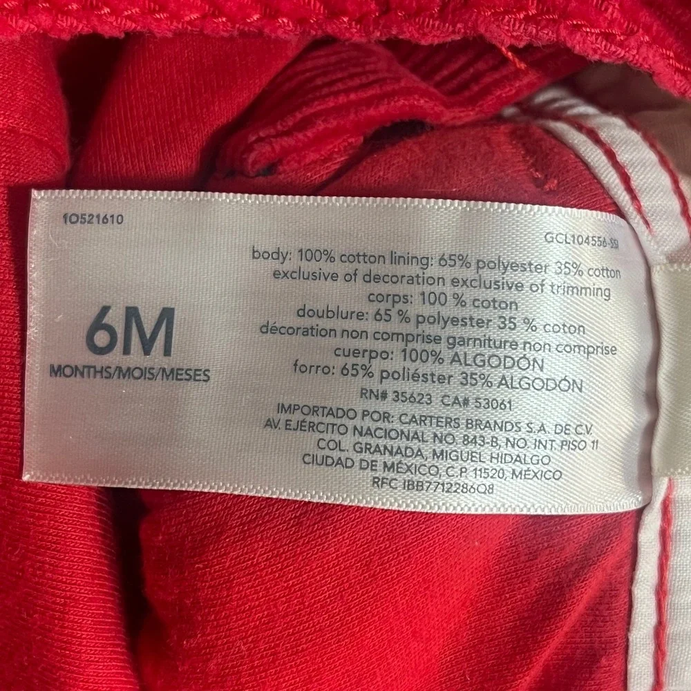 Oshkosh B'gosh Infant 6 Months Red Corduroy Cargo Overalls Kidcore Christmas